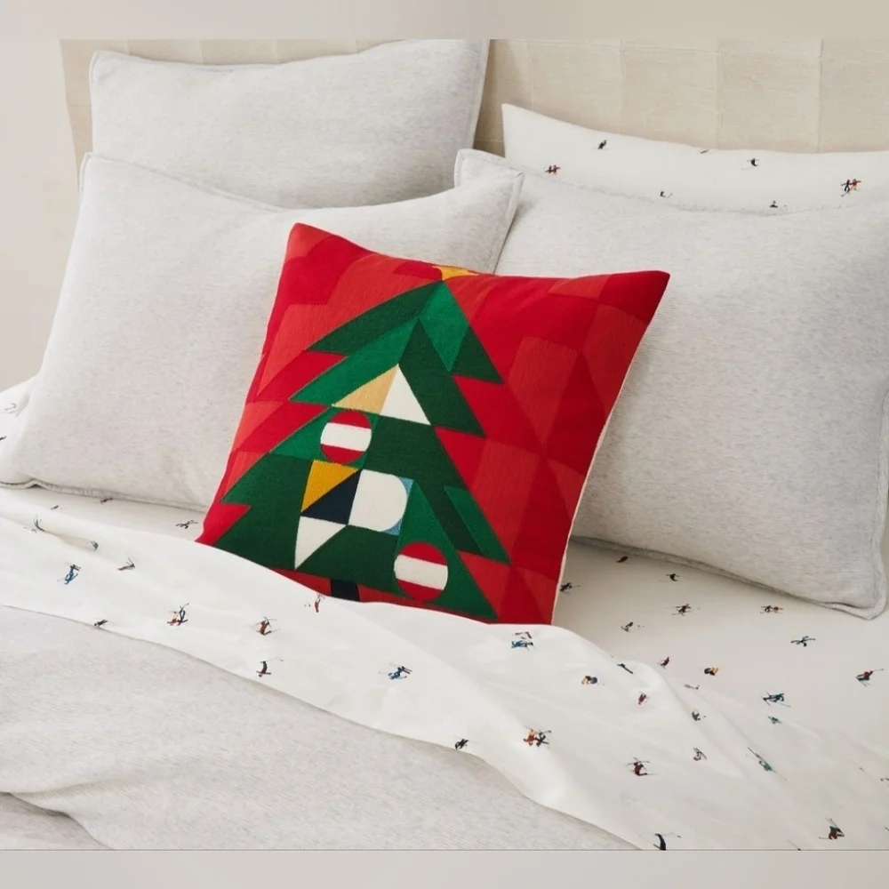 ❤️BUY 2 GET 1 FREE  West Elm Cotton Percale Skiers Sheet Set, King, White, $169